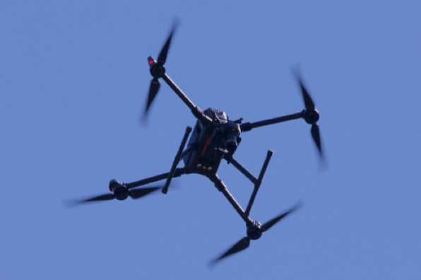 26 April 2022 - 13-05-50
People frequently refer to an incessant drone of noise. This was simply an incessant drone. For nearly half an hour it went up and down the Dartmouth shore.
--------------
Drone flying over Dartmouth